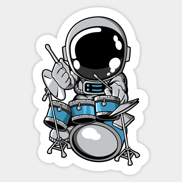 Astronaut Drummer Sticker by ArtisticParadigms